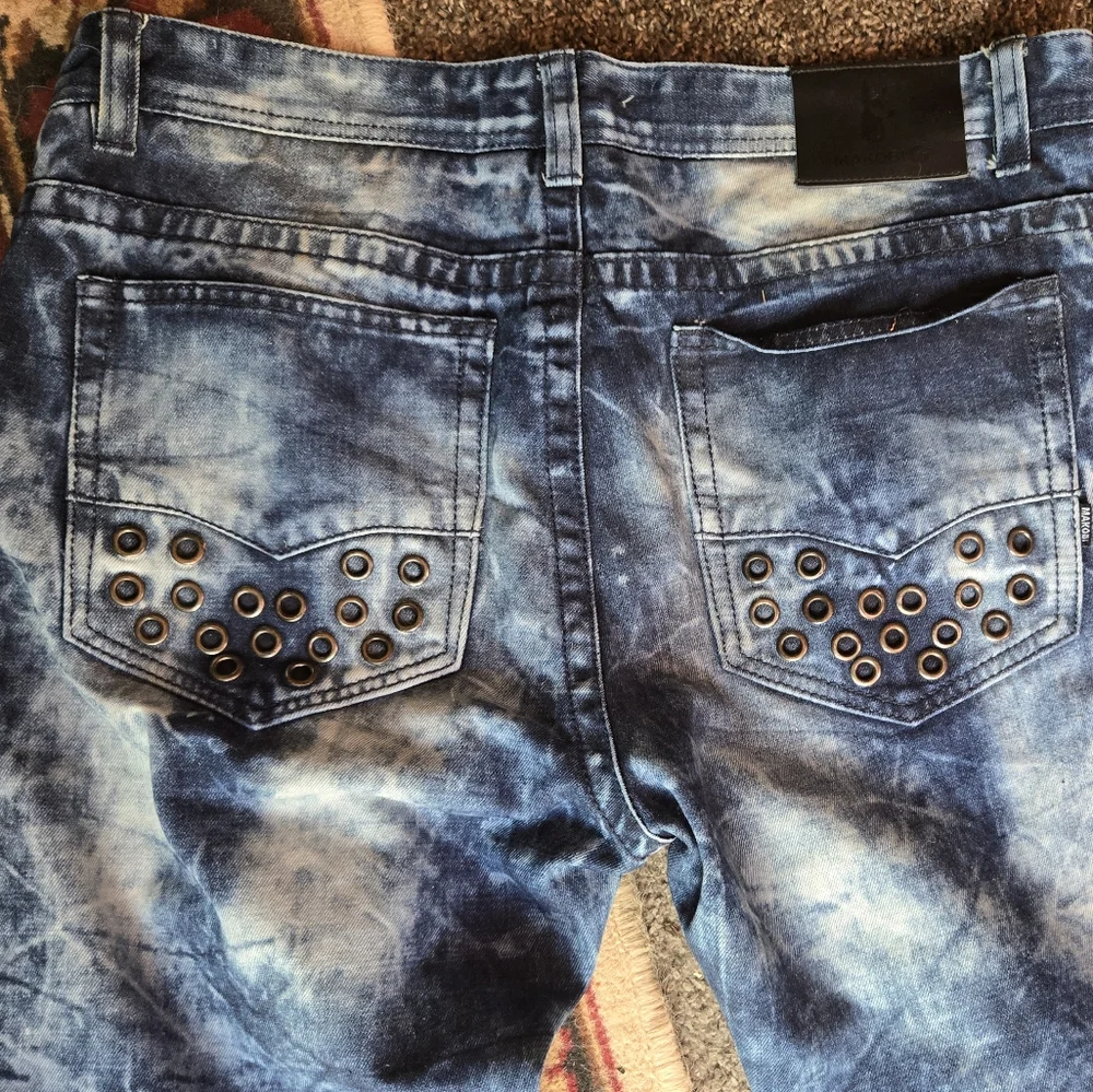 HOST PICK🎉🎊MAKOBI MK never worn distressed designer mens jeans 👖 sz36x34 - Picture 2 of 13